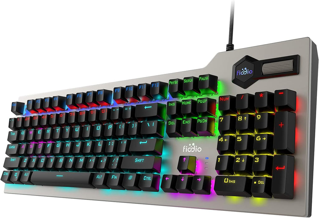 Mechanical Gaming Keyboard Wired RGB Rainbow Backlit with Blue Switches Ergonomic Standard Keyboard Pack of 2 I297936