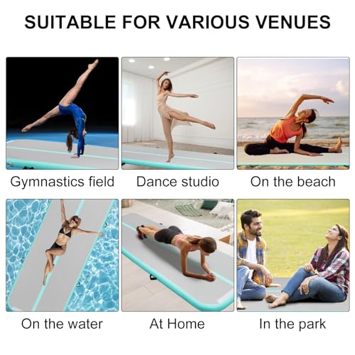 Inflatable Air Gymnastics Mat 4 inches Thick with 600W Electric Pump W905203