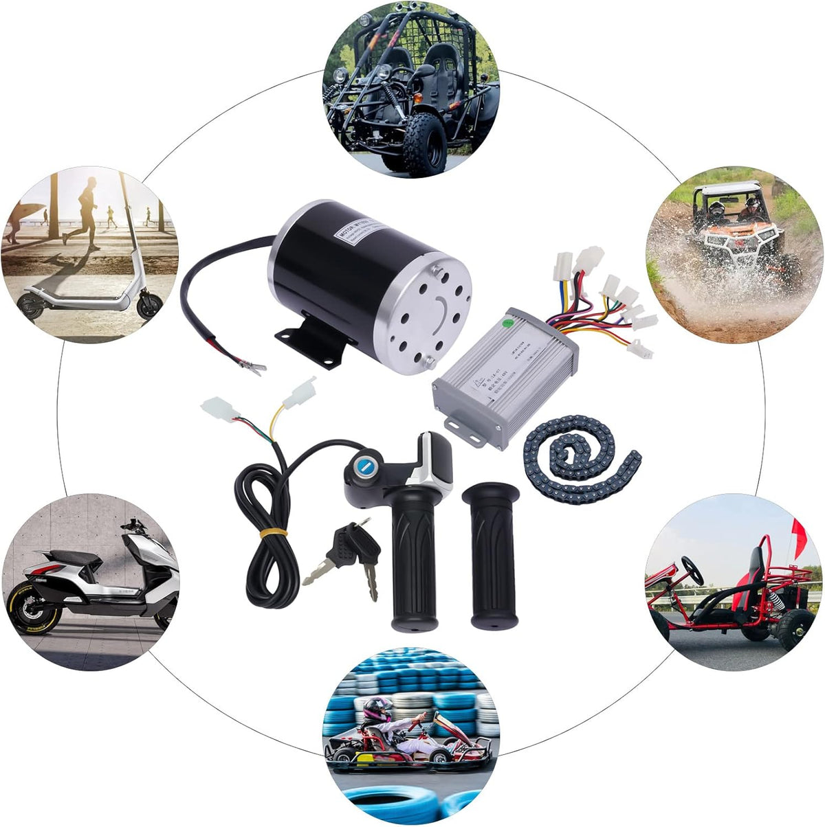 48V 1000W Brush Electric Bicycle Conversion Kit with Controller 3 Speed Gears M531522