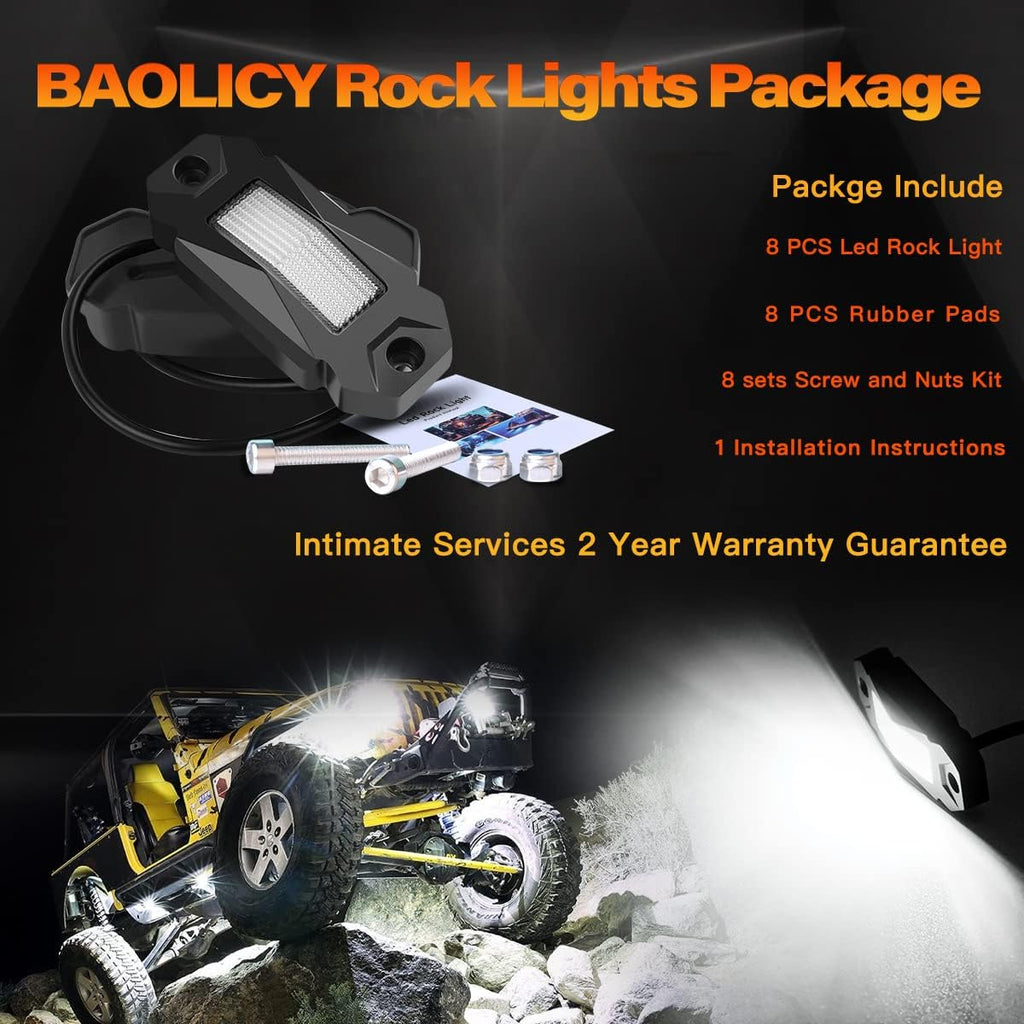 White 8Pods LED Rock Lights IP68 Waterproof T571