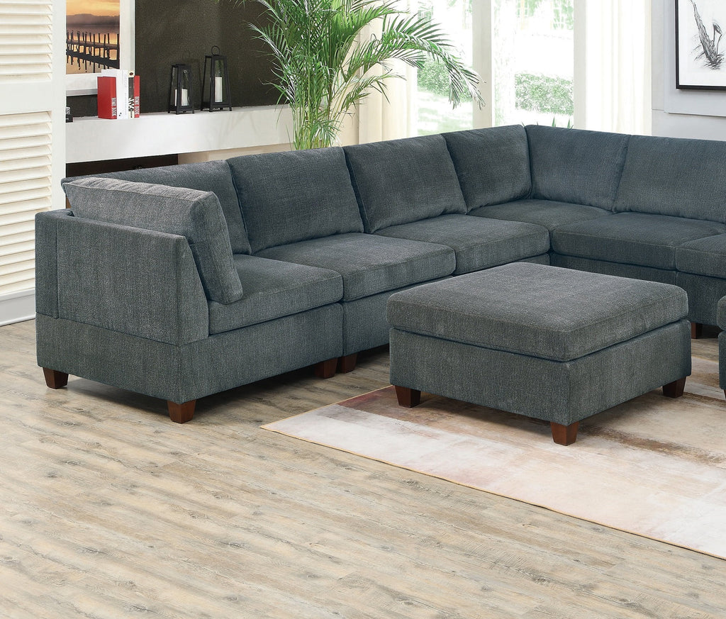 Grey Chenille Modular Sectional 9pc Set O24100