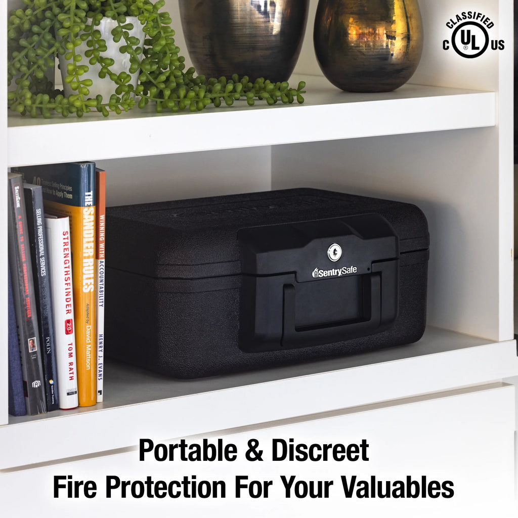 Fire-Resistant Box Safe with Key Lock 0.18 Cu. Ft., Black L73319