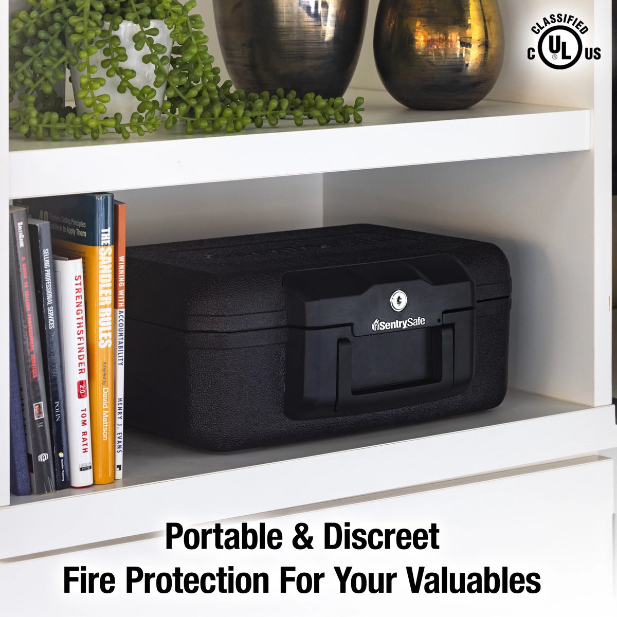 Fire-Resistant Box Safe with Key Lock 0.18 Cu. Ft., Black L73319