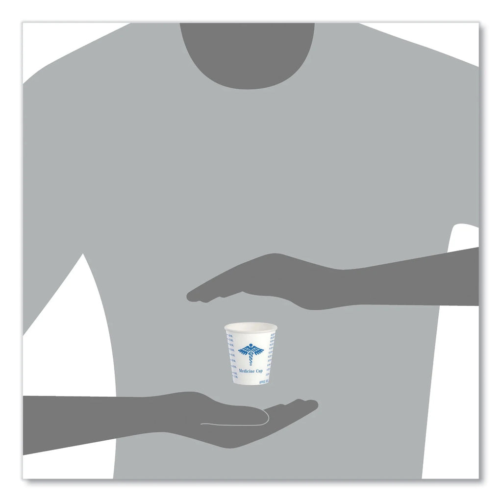 3 oz White/Blue Paper Cups G49420