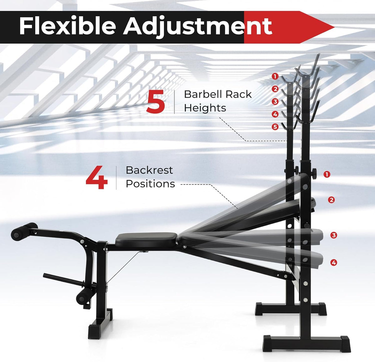 Adjustable Weight Bench with Squat Racks Z70503