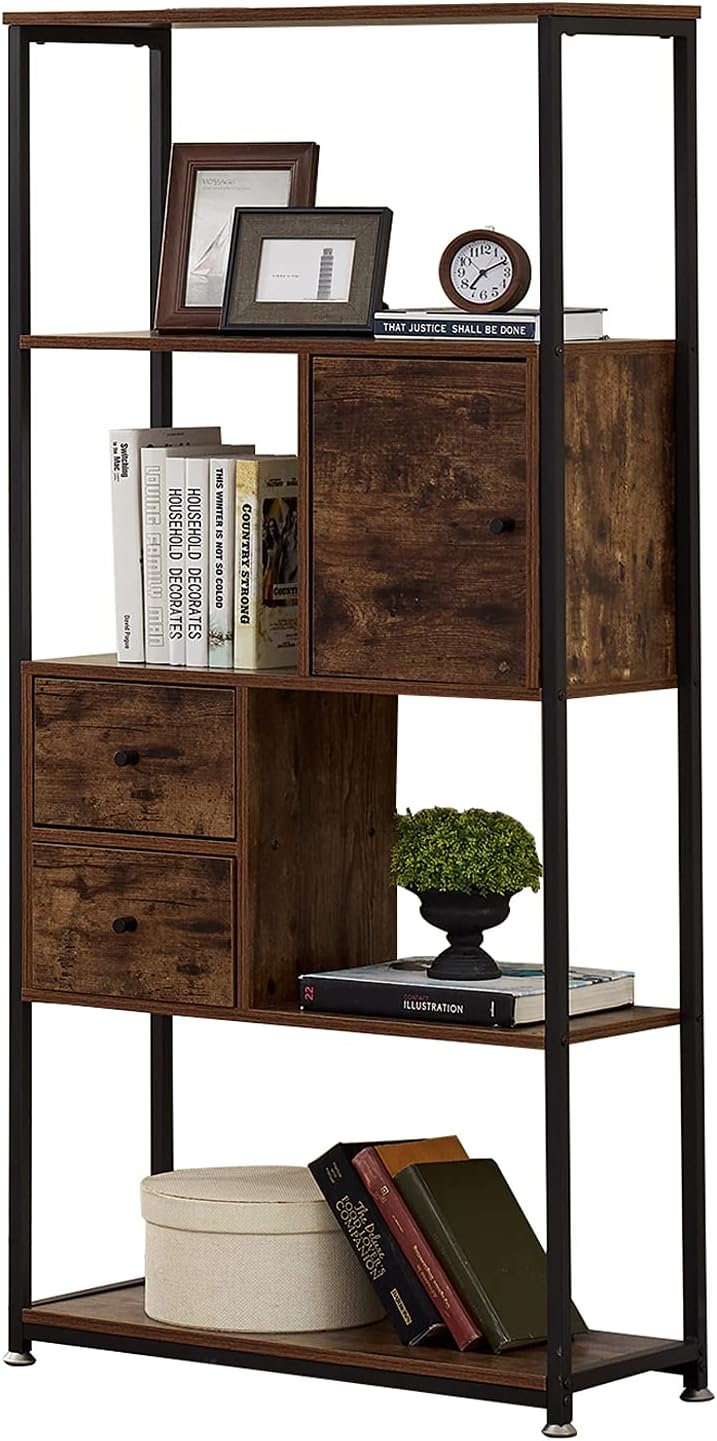 5 Tier Dark Brown Bookshelf Z20824