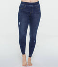Distressed Denim Legging Mid Wash C814