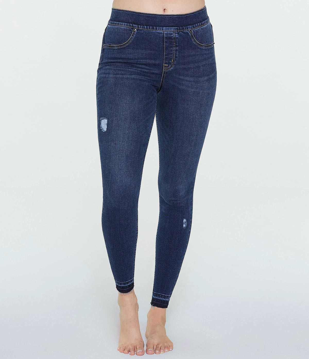 Distressed Denim Legging Mid Wash C814