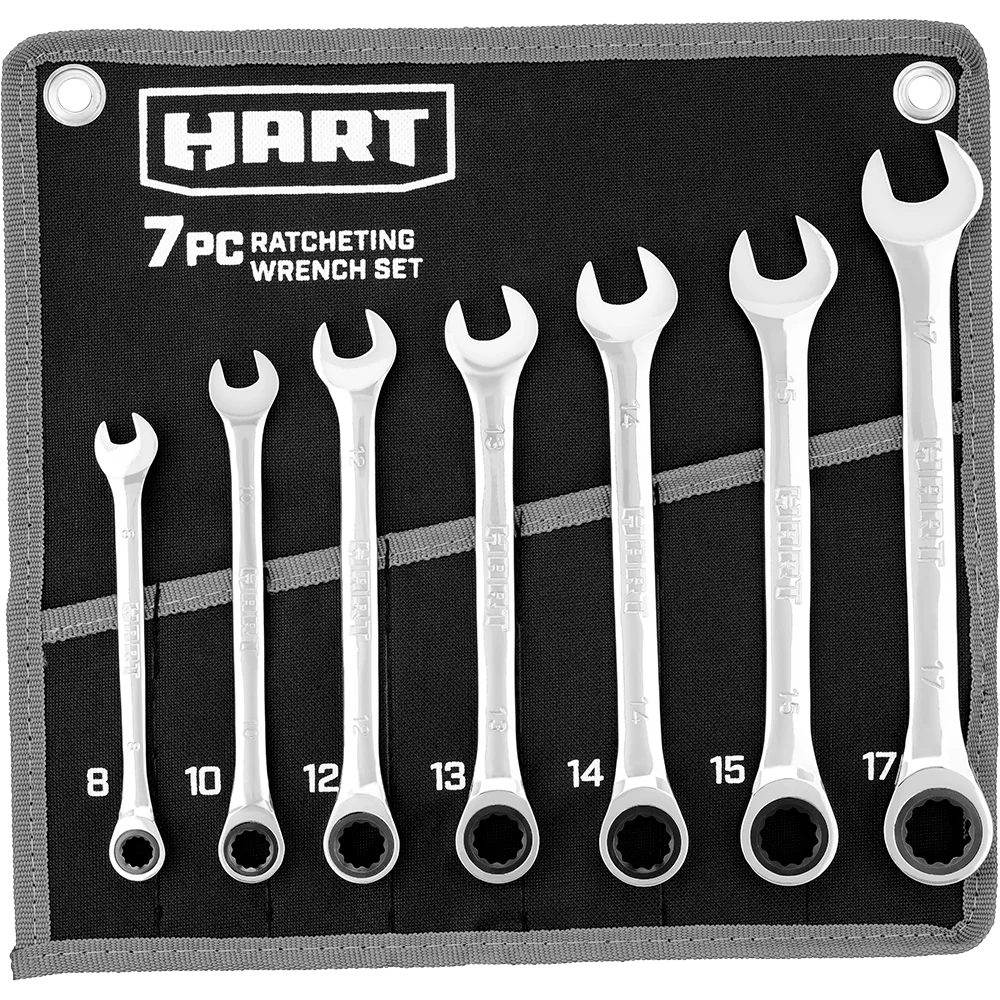 7-Piece Ratcheting Wrench Set with Tool Pouch H1583