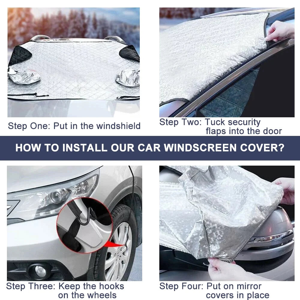 Thick Magnetic Windshield Cover for Ice Snow D343