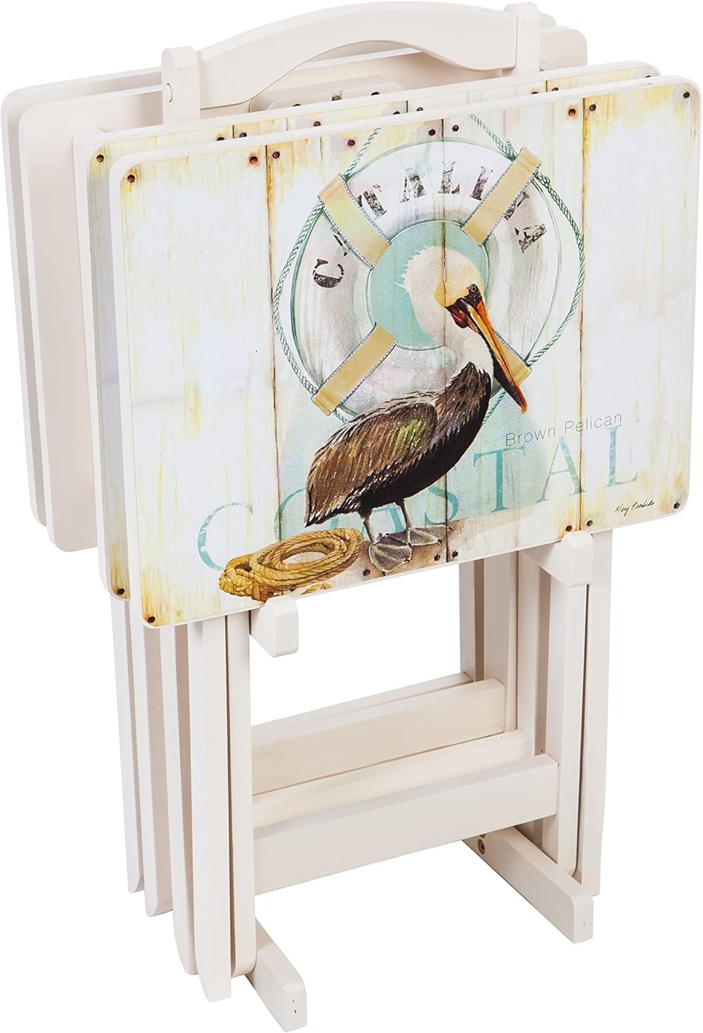 Farmhouse TV Trays with Stand, Set of 4 T56385