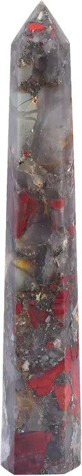 African Blood Stone Tower Hexagonal Column Healing Crystal Wand 3-3.5 Lbs D987