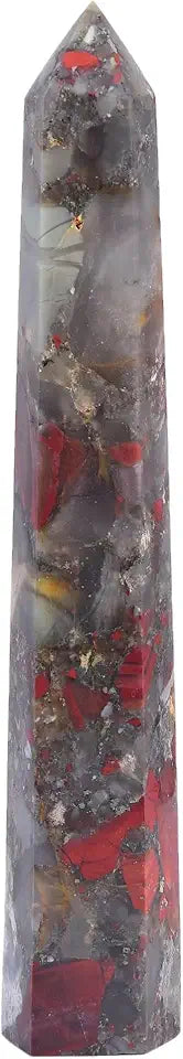 African Blood Stone Tower Hexagonal Column Healing Crystal Wand 3-3.5 Lbs D987