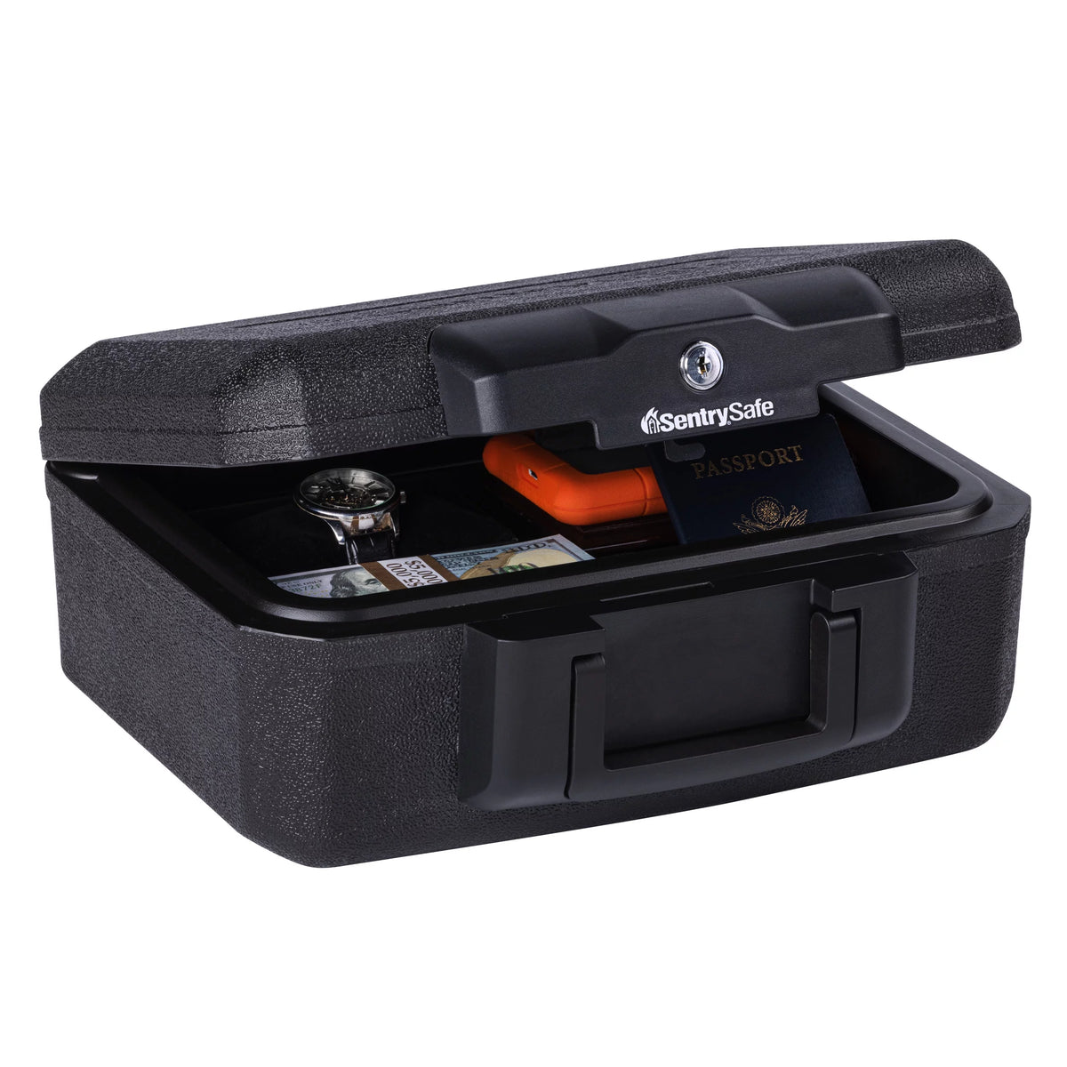 Fire-Resistant Box Safe with Key Lock 0.18 Cu. Ft., Black L73319