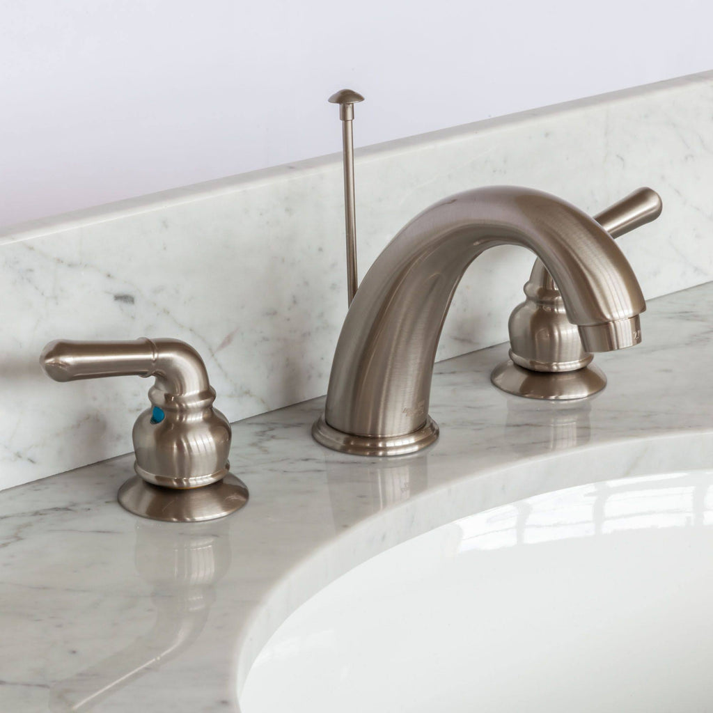 Brown Bathroom Vanity 30 inch White Marble Top Z620966