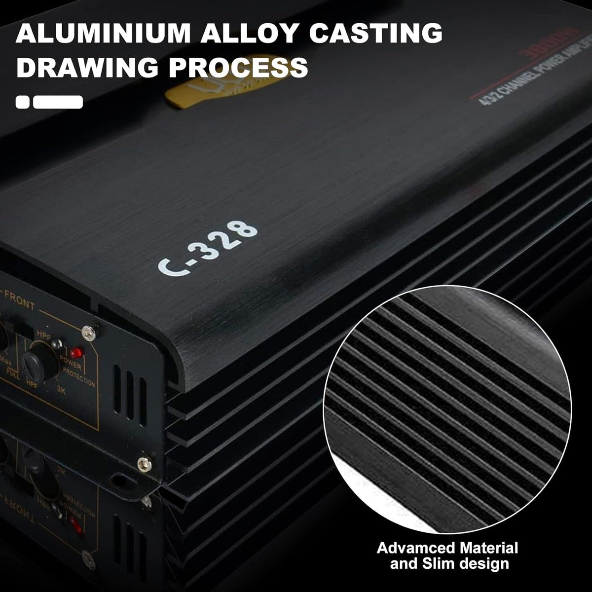 12V 4 Channel Car Audio Amplifier Aluminum Alloy Pack of 2 P141104