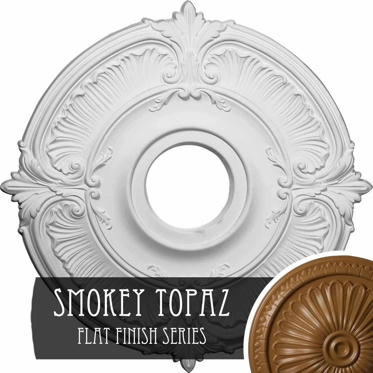 18x22OD x 4x22ID x 5/8x22P Hand-Painted Smokey Topaz Ceiling Medallion O295