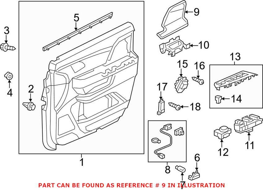 Armrest Assembly L Front Door Lining Graphite Black G2224