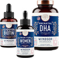 Liquid Biotin, Liquid Iron with Folic Acid and Prenatal DHA E2496