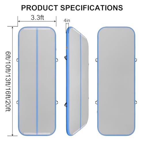 Inflatable Air Gymnastics Mat 4 inches Thick with 600W Electric Pump W905203