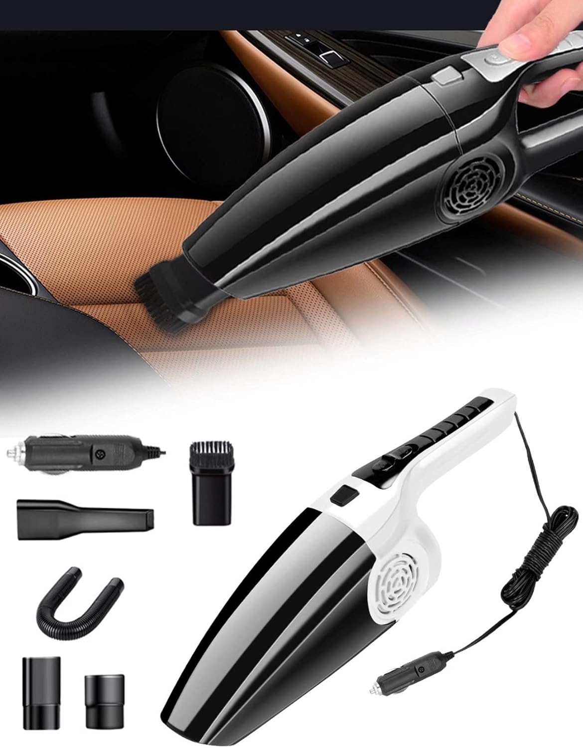 Wireless Car Vacuum Cleaner 6000Mbar Wet Dry Handheld Mini Vacuum Cleaner W961