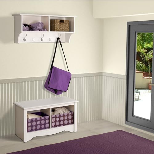 White Hanging Entryway Shelf P982
