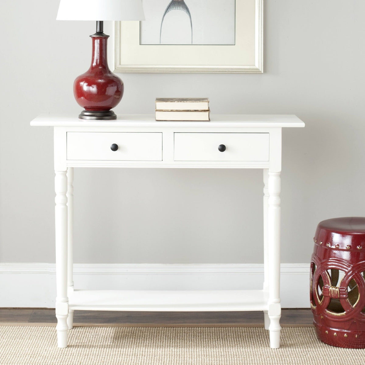Cream 2-Drawer Console Table O133
