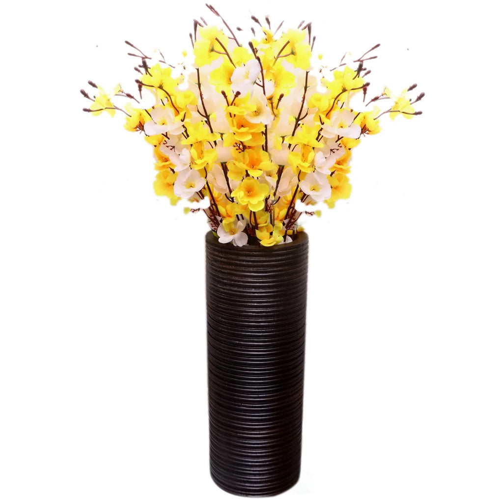 Brown Mango Wood Cylinder Vase O855