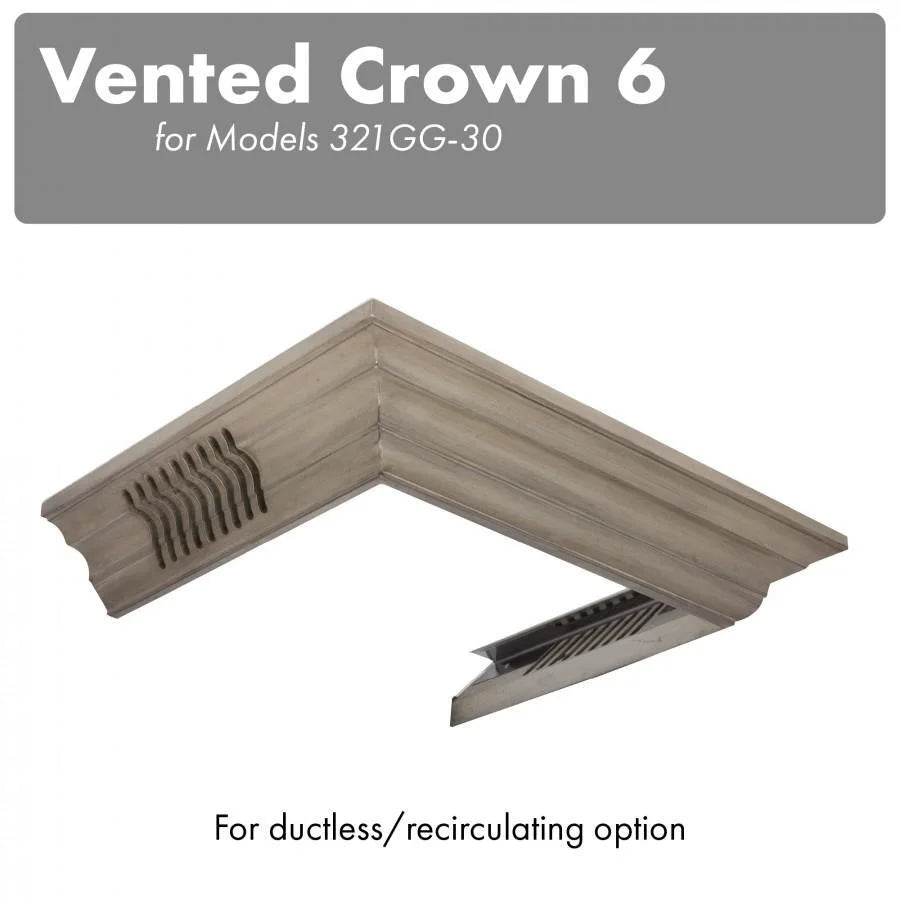 Vented Crown Molding Profile 6 for Wall Mount Range Hood U248