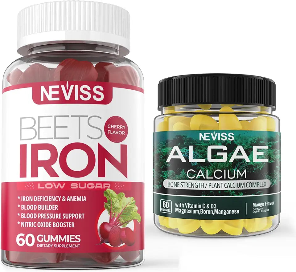 Vegan Iron Gummies + Marine Algae Calcium Gummies F716311