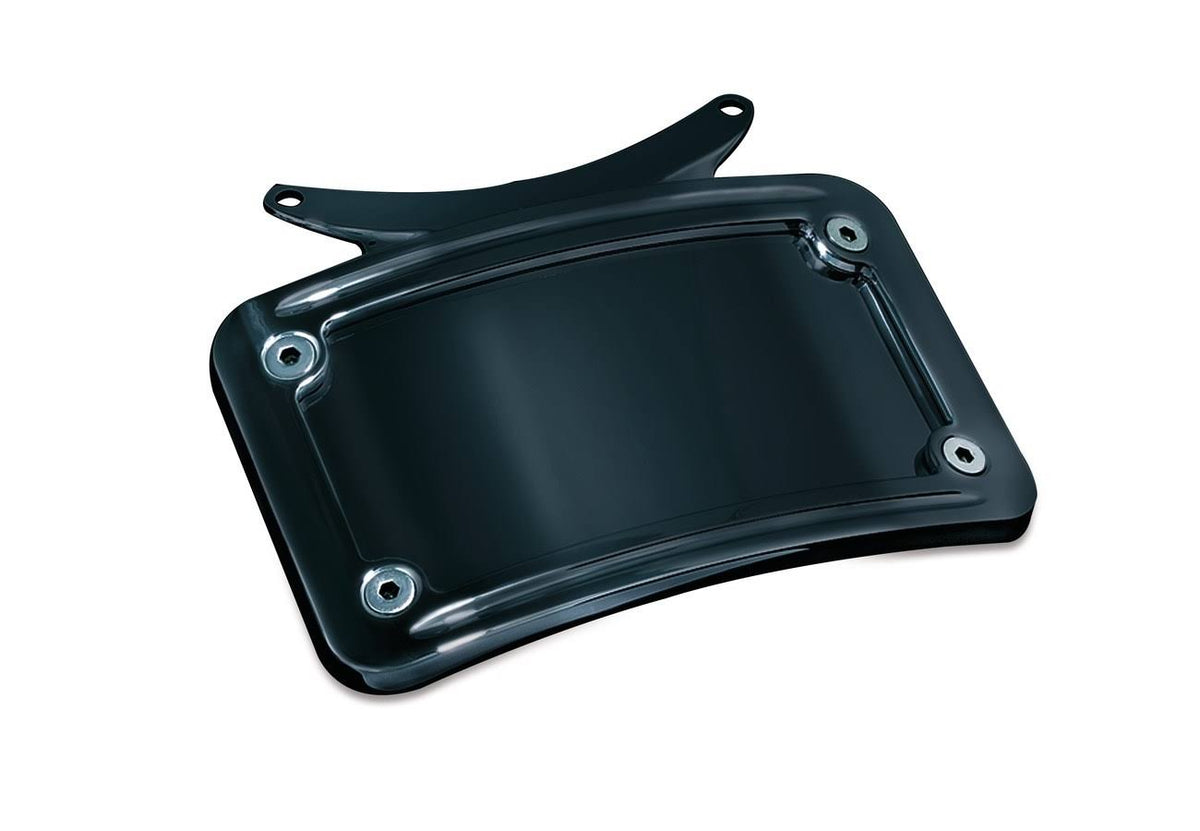 Curved License Plate Frame - Gloss Black L7040