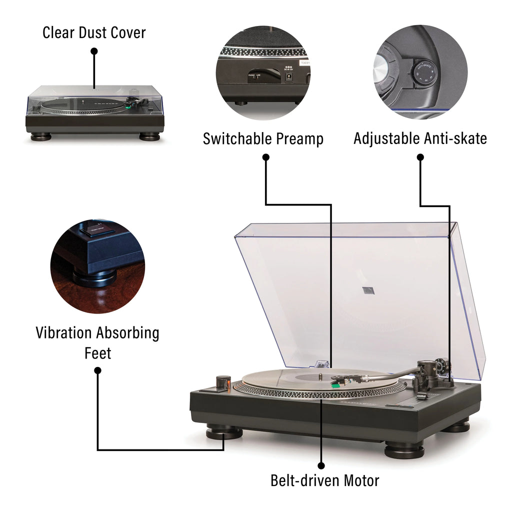 Vinyl Record Player with Speakers Turntable N826