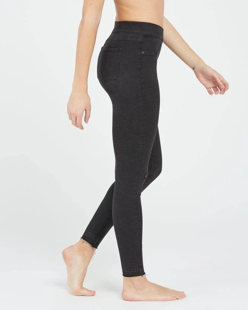 Distressed Denim Legging Mid Wash C814