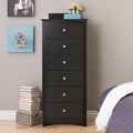 Black 6 Drawer Wooden Dresser A1594