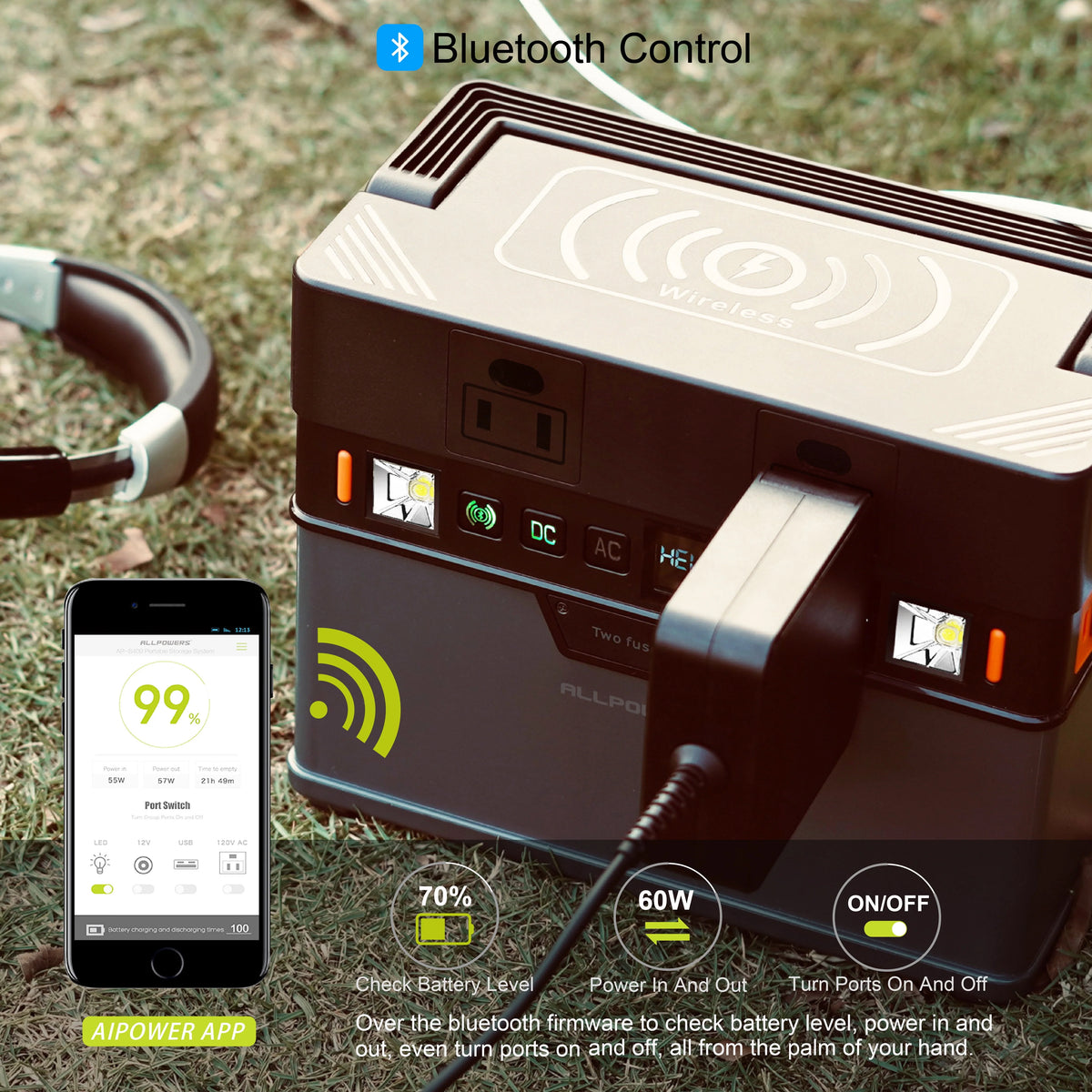 288Wh 300W Portable Power Station with 100W Foldable Solar Panel D9809