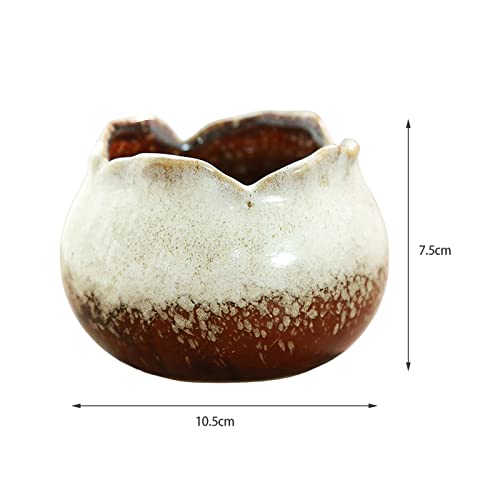 4×3 inch Ceramic Mini Plant Pots with Drainage White N515