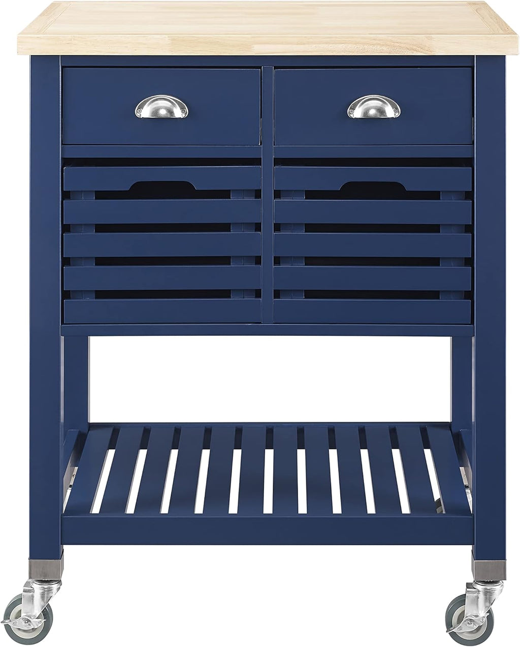 Denim Kitchen Cart with Locking Wheels G93909