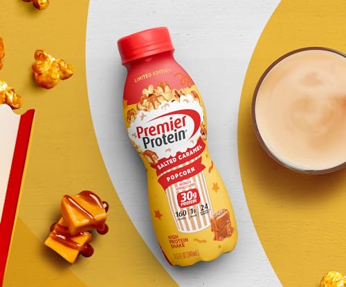 12 Pack 11.5 fl oz Salted Caramel Popcorn Protein Shake L3076