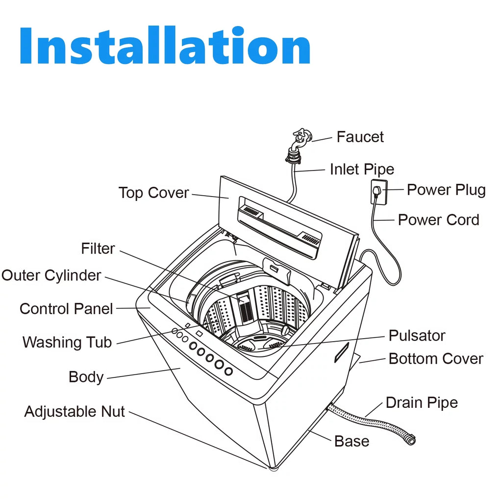 Portable Full-Automatic 1.8 Cu. ft. Top Load Washing Machine A601284
