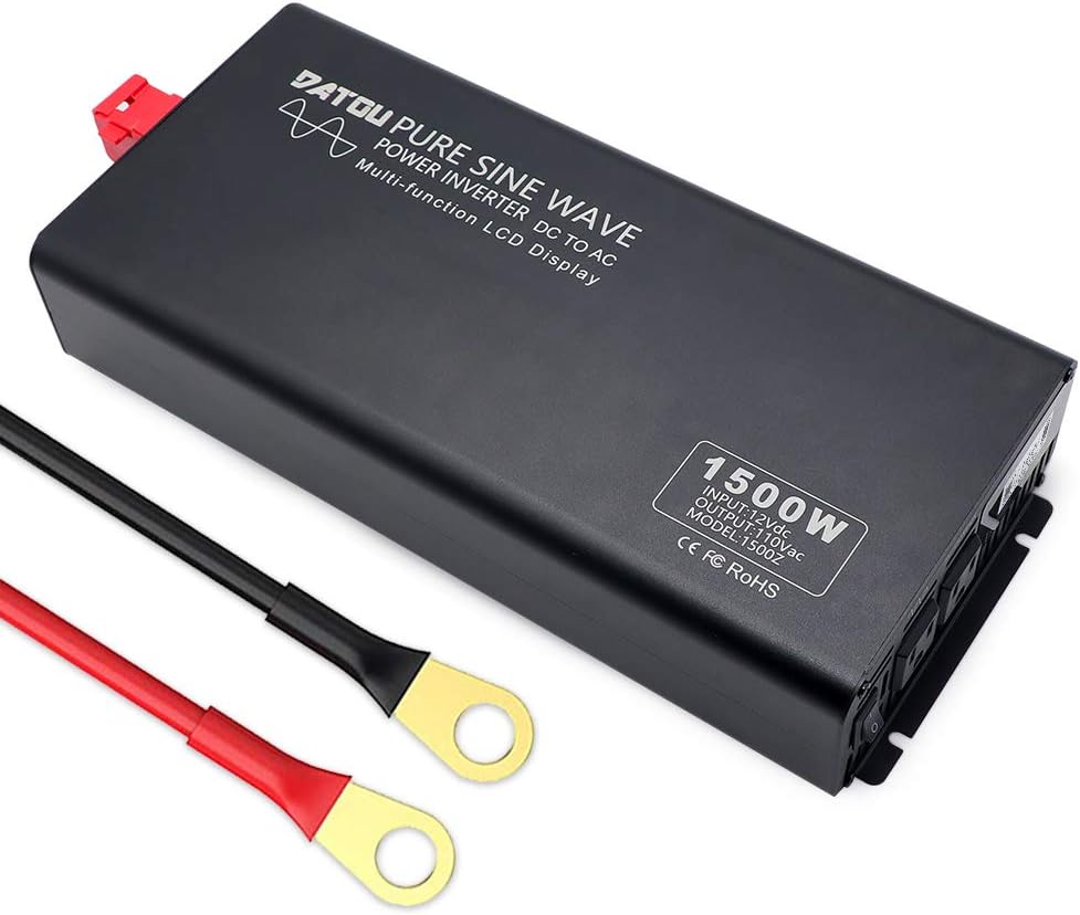 Pure Sine Wave Power Inverter 1000W/2000W Peak DC 12V to 110V AC V80354