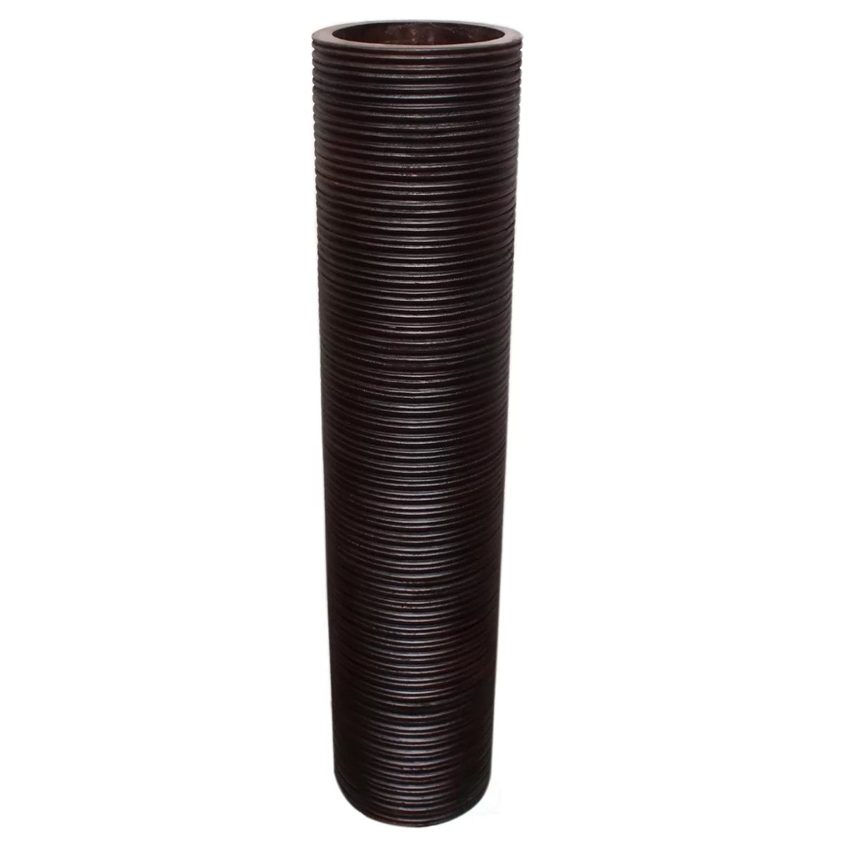 Brown Mango Wood Cylinder Vase O855