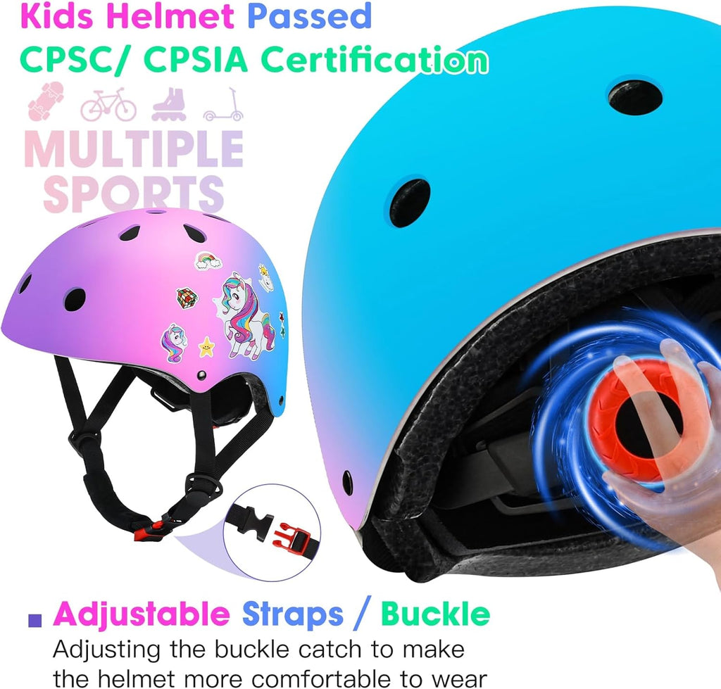 Adjustable Helmet Knee Pads Elbow Pads Wrist Guards Protective Gear Set U1760