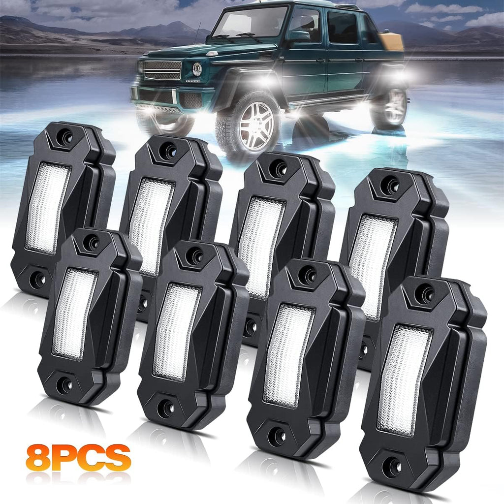 White 8Pods LED Rock Lights IP68 Waterproof T571