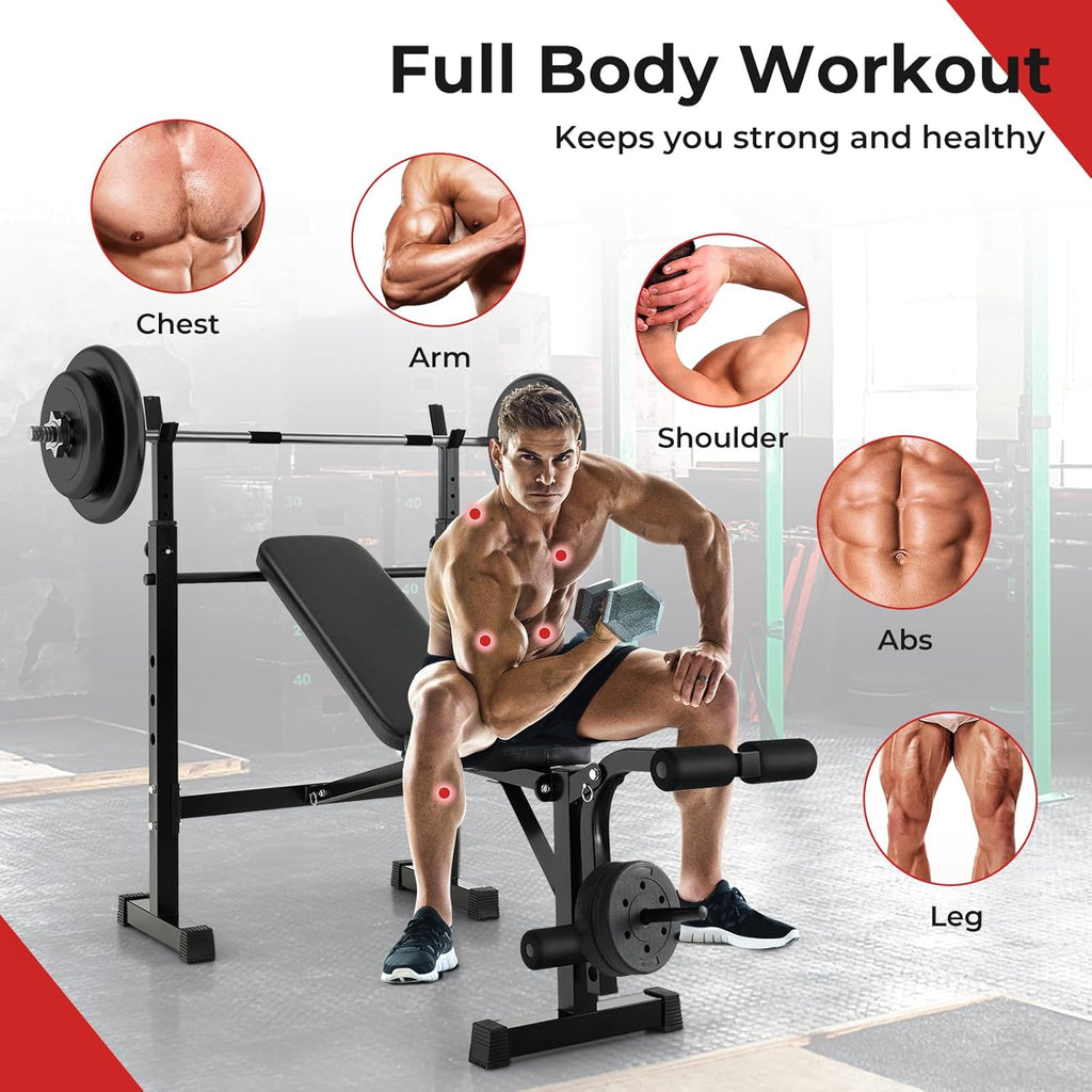 Adjustable Weight Bench with Squat Racks Z70503