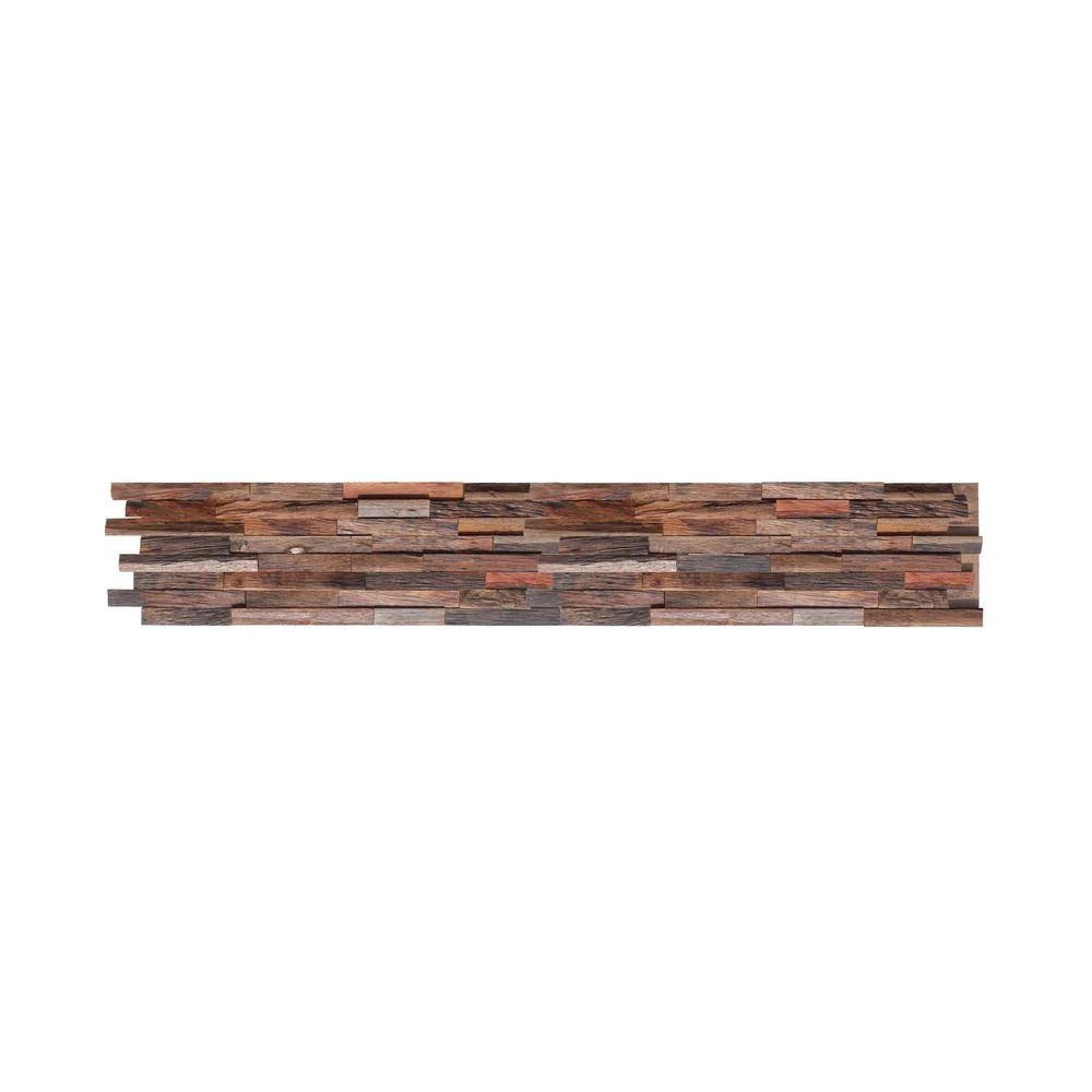 1 in. x 8 in. x 23-1/2 in. Mixed Brown Reclaimed Wood Plank 8-Panels S75159