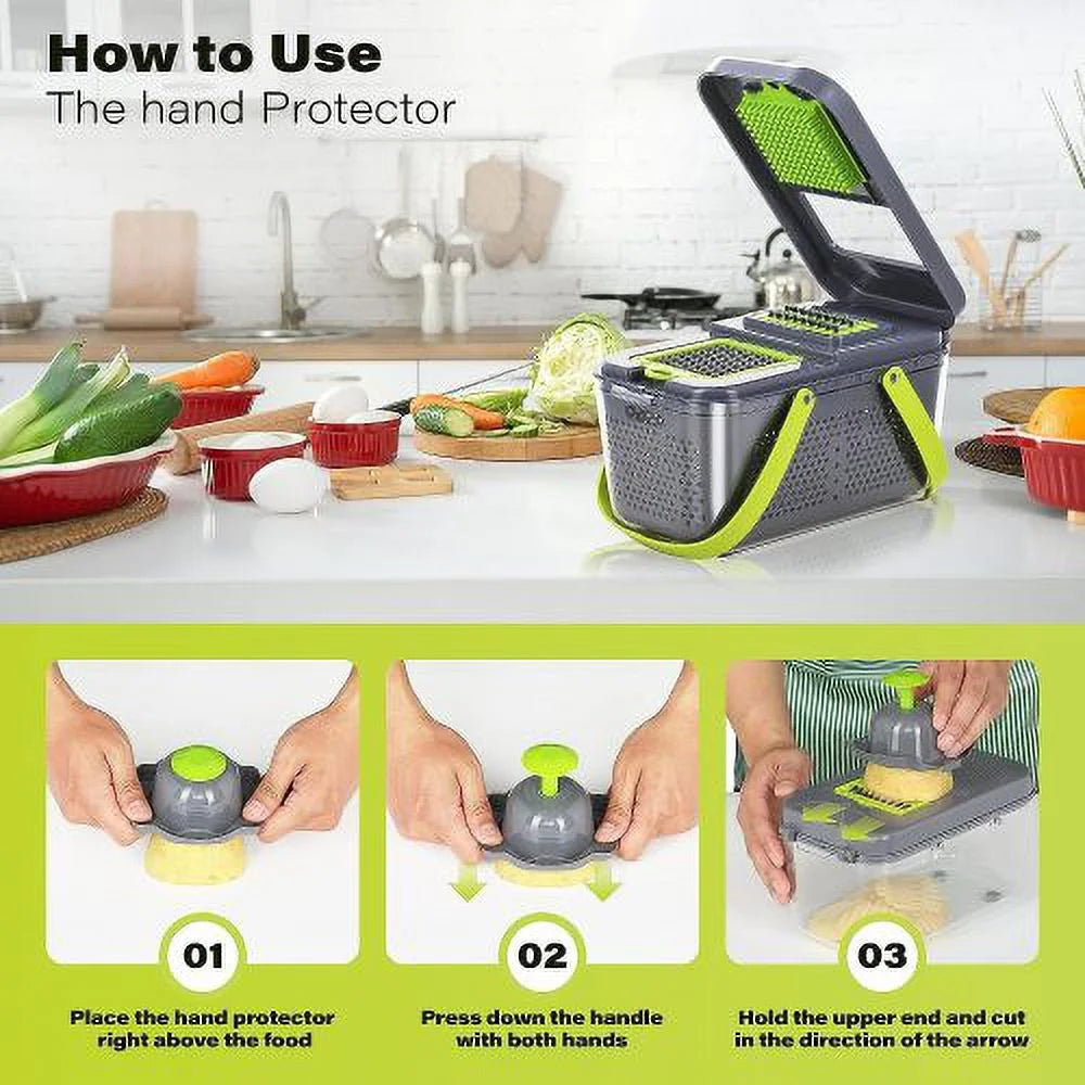 Vegetable Chopper with Container 22-in-1 13 Blades G25891