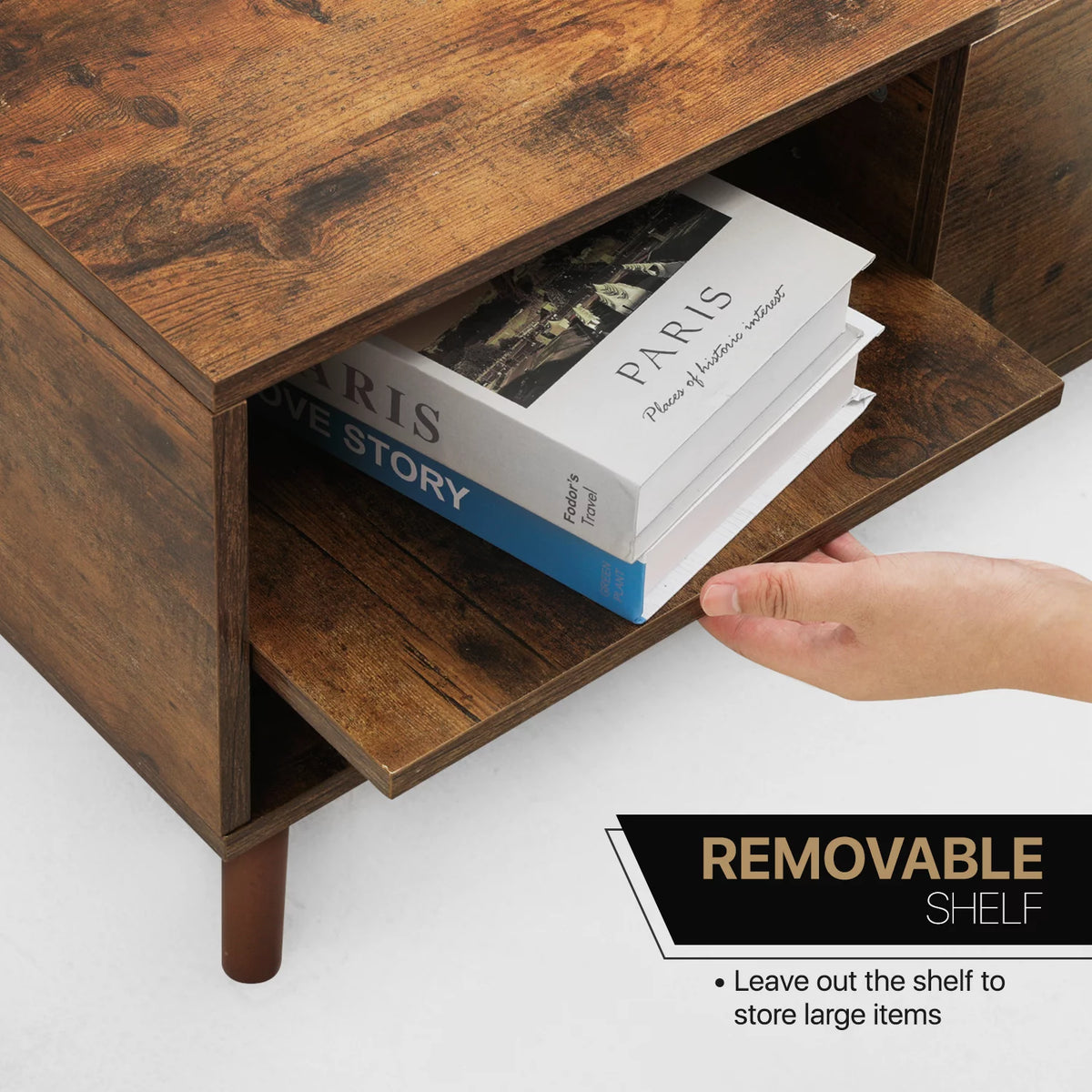 Wood Lift Top Coffee Table with Hidden Storage O827717