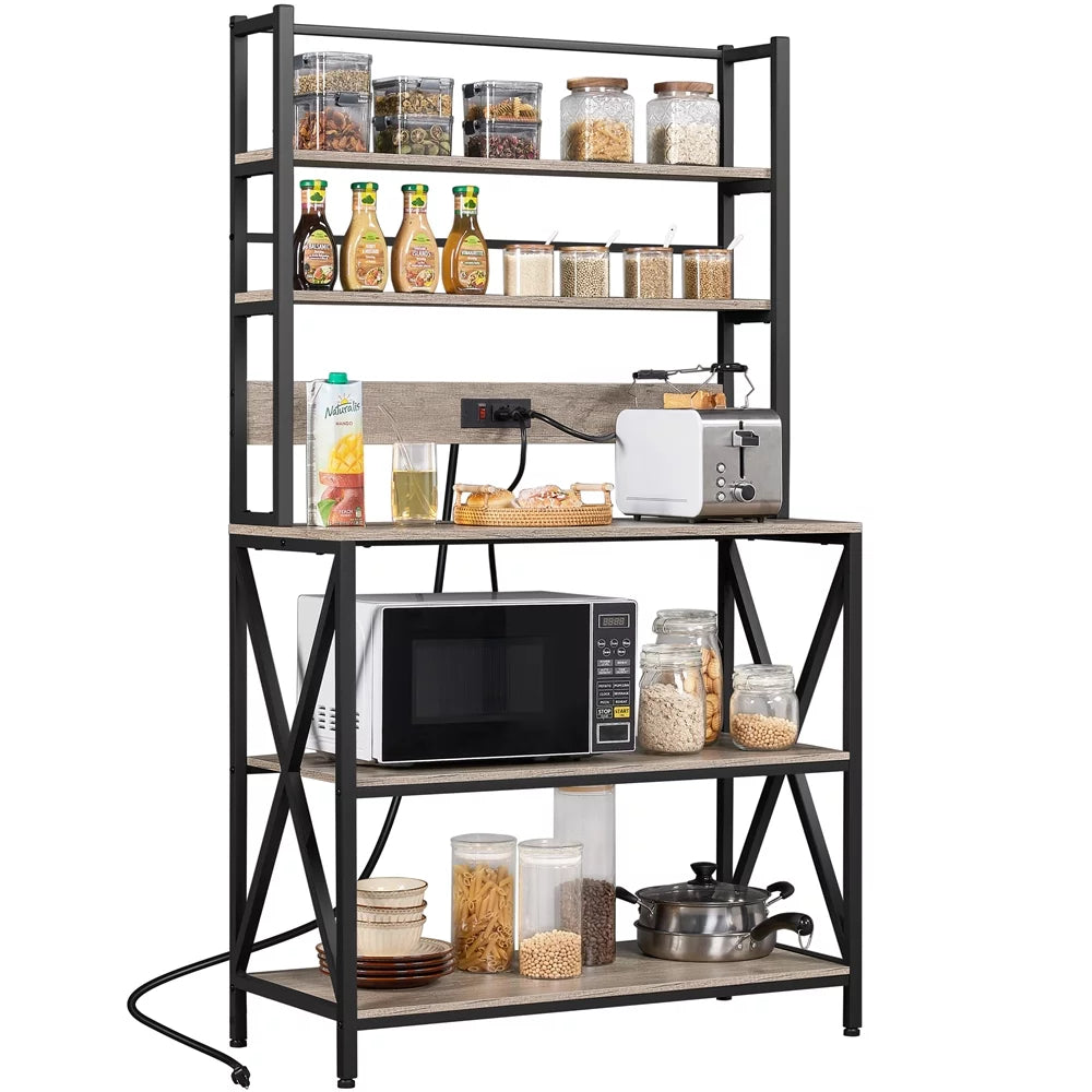 5-Tier Kitchen Baker's Rack with Hutch M99864