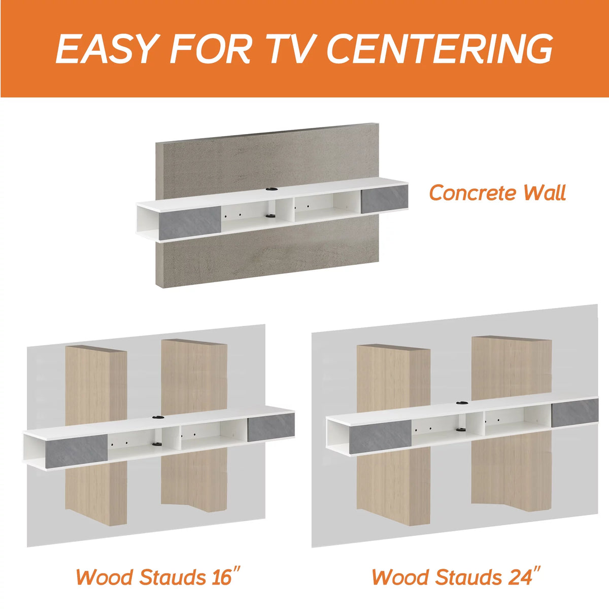 70 inch Floating TV Shelf with LED Light X196