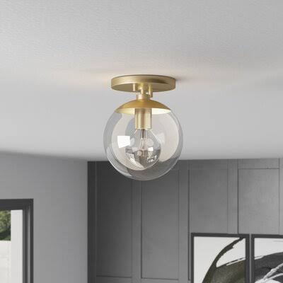 Aged Brass Semi Flush Mount Light Fixture T137